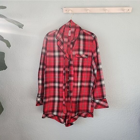 Victoria's secret flannel plaid pajama romper - Picture 2 of 13